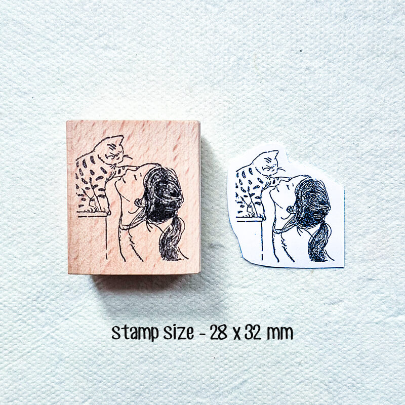 Daily Life Chill Time Cat Lovers Scrapbooking Wooden Stamp
