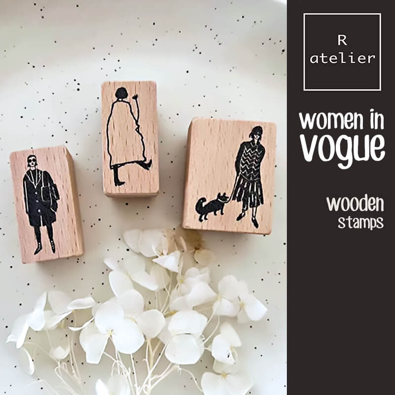 Women in Vogue Scrapbooking Wooden Stamps