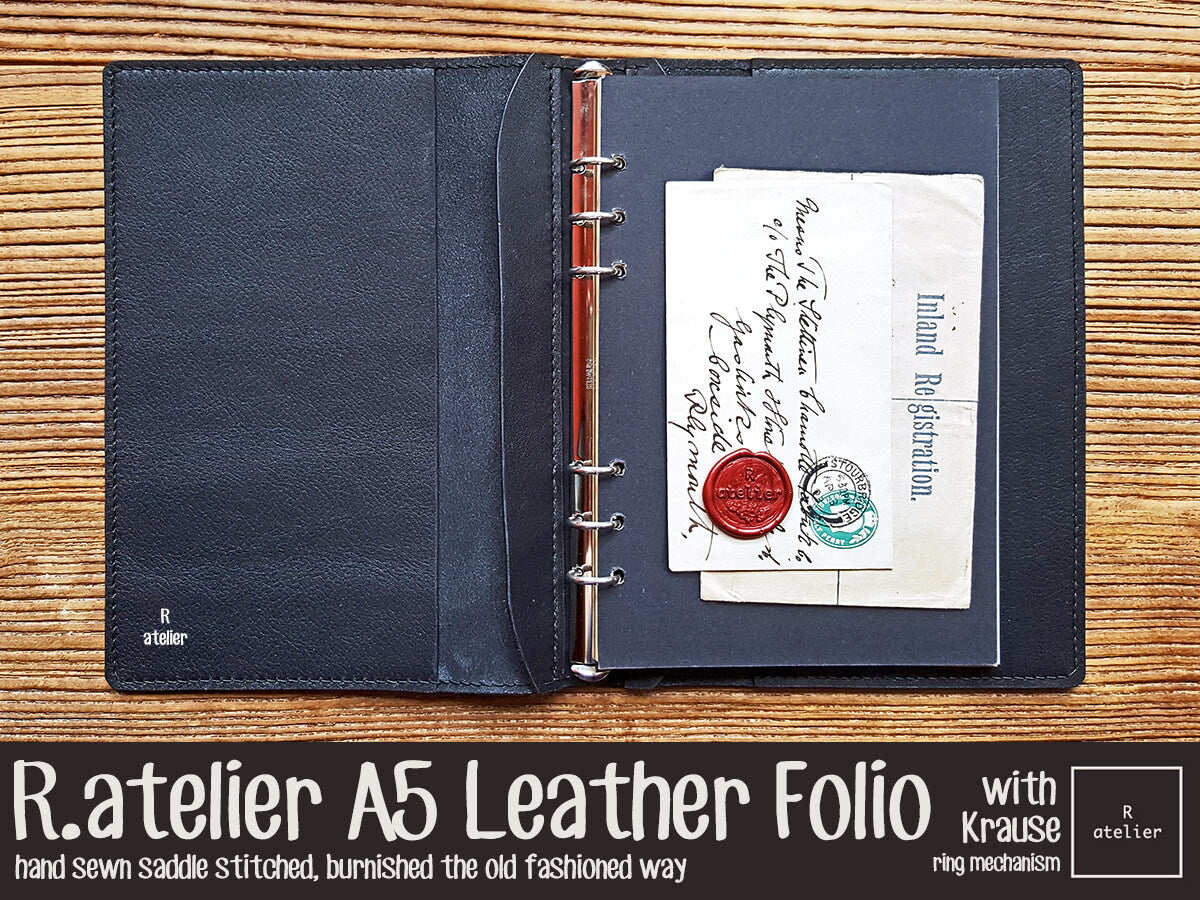 R.atelier A5 Leather Folio (with Krause ring mechanism)