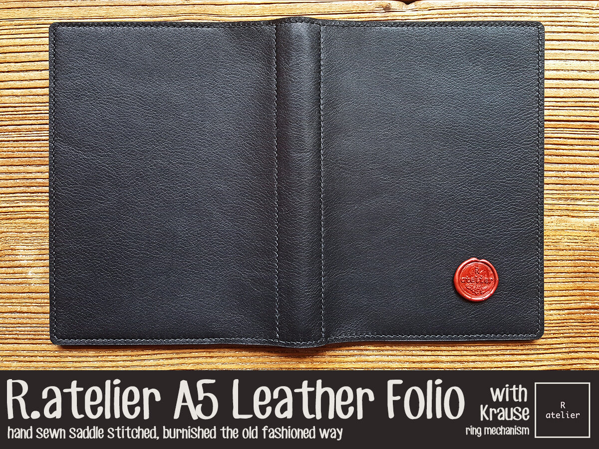 R.atelier A5 Leather Folio (with Krause ring mechanism)