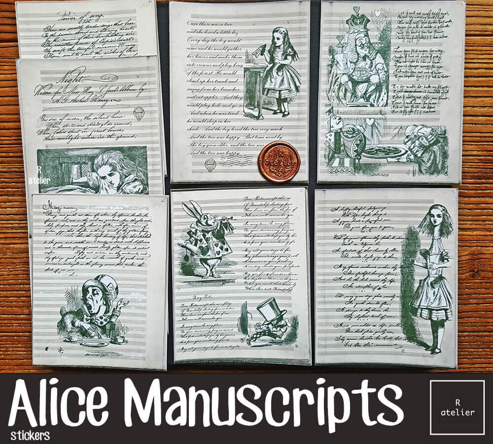 Alice Manuscripts | Scrapbooking Washi Stickers Kit