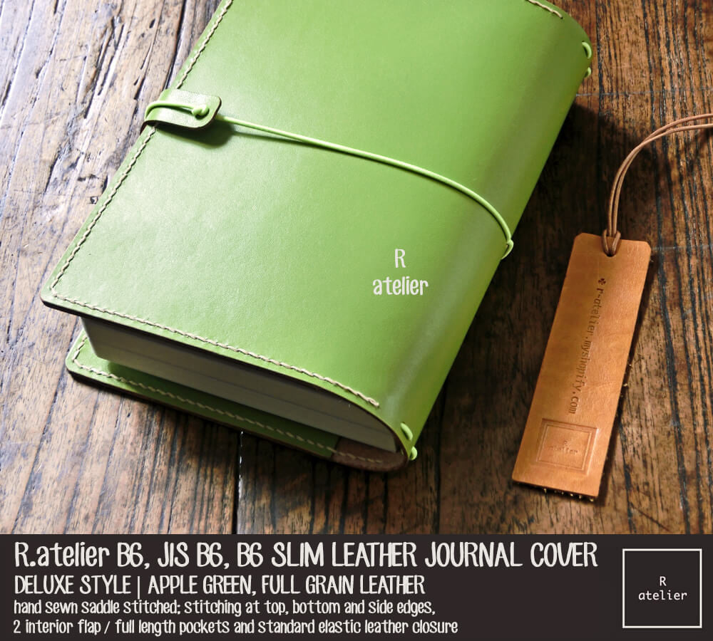 R.atelier B6 / B6 Slim / JIS B6 Leather Journal Cover | Apple Green