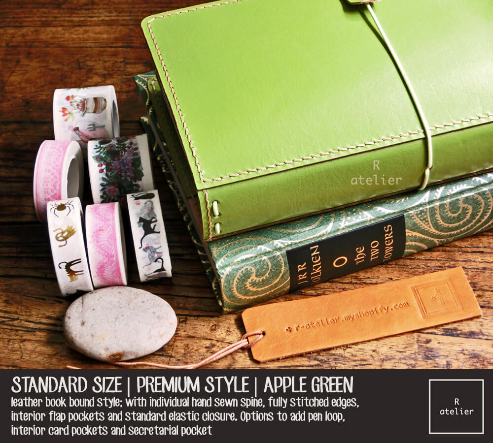 R.atelier Traveler's Notebook Leather Cover | Premium Style Standard Size | Apple Green