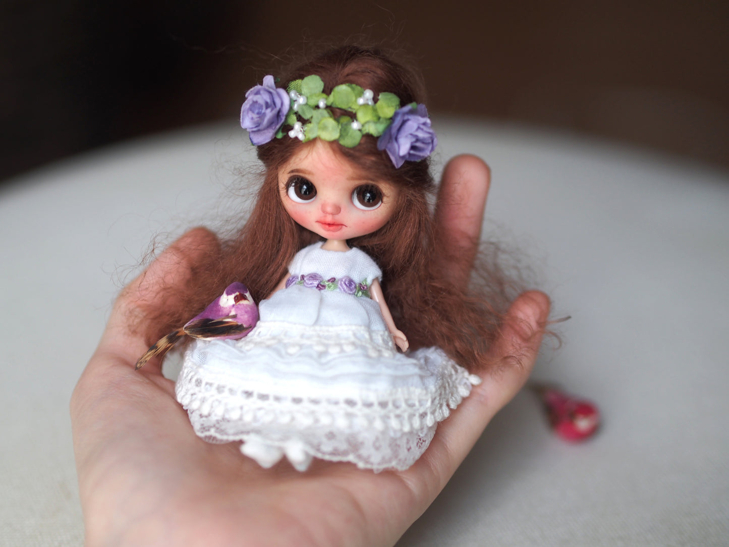 Sarsarblanki Custom Petite Blythe Doll Little Plum- OOAK handmade custom ブライス PBL プチブライス