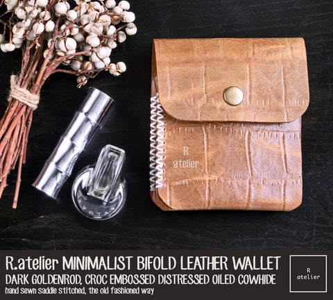 Vintage Genuine Blk Leather Custom Design Hand Painted Trifold Wallet