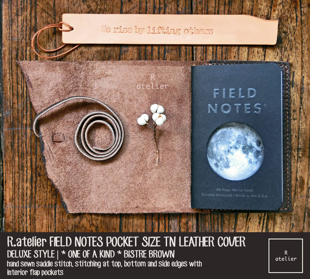 R.atelier Field Notes Pocket Size Leather Journal Cover | *One of A Kind* Bistre Brown