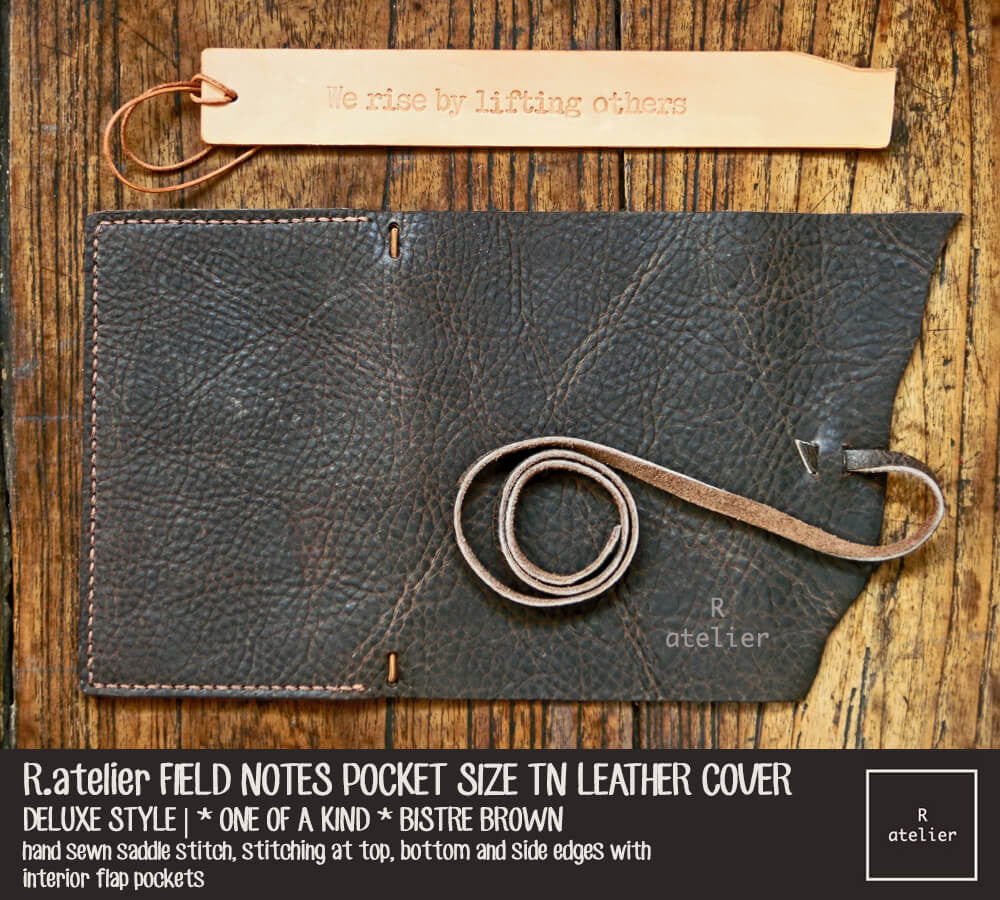 R.atelier Field Notes Pocket Size Leather Journal Cover | *One of A Kind* Bistre Brown