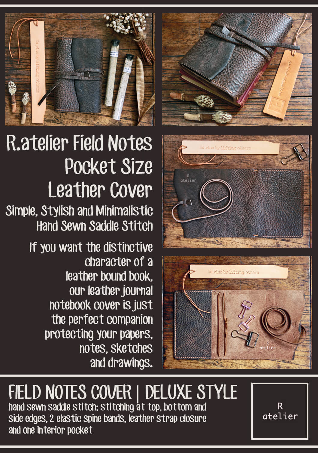 Field Notes | Leather Journal Cover | *One of A Kind* Bistre Brown | Pocket Size