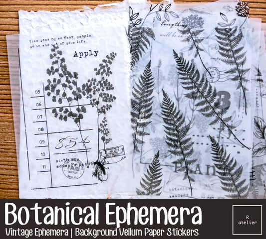 Botanical Ephemera | Background Vellum Paper Stickers