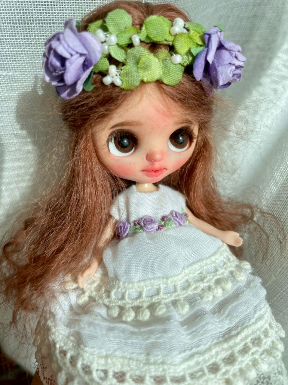 Sarsarblanki Custom Petite Blythe Doll Little Plum- OOAK handmade custom ブライス PBL プチブライス