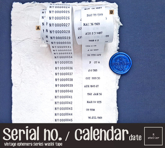 serial numbers / calendar date Washi Tape