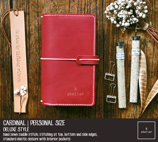 R.atelier Traveler's Notebook Leather Cover | Cardinal | Personal Size