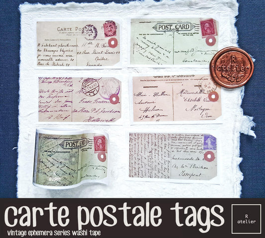 Carte Postale Tags Washi