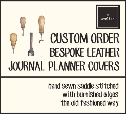 R.atelier Custom Order Leather Journal Planner Covers