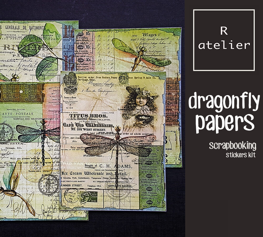 Dragonfly Papers | Scrapbooking Stickers Kit