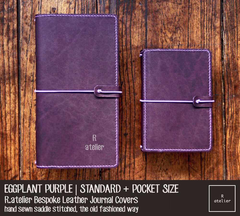 R.atelier Bespoke Leather Journal Covers | Eggplant Purple