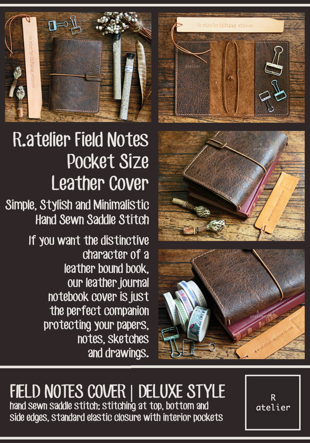 Field Notes | Leather Journal Cover | *One of A Kind* Coffee | Pocket Size