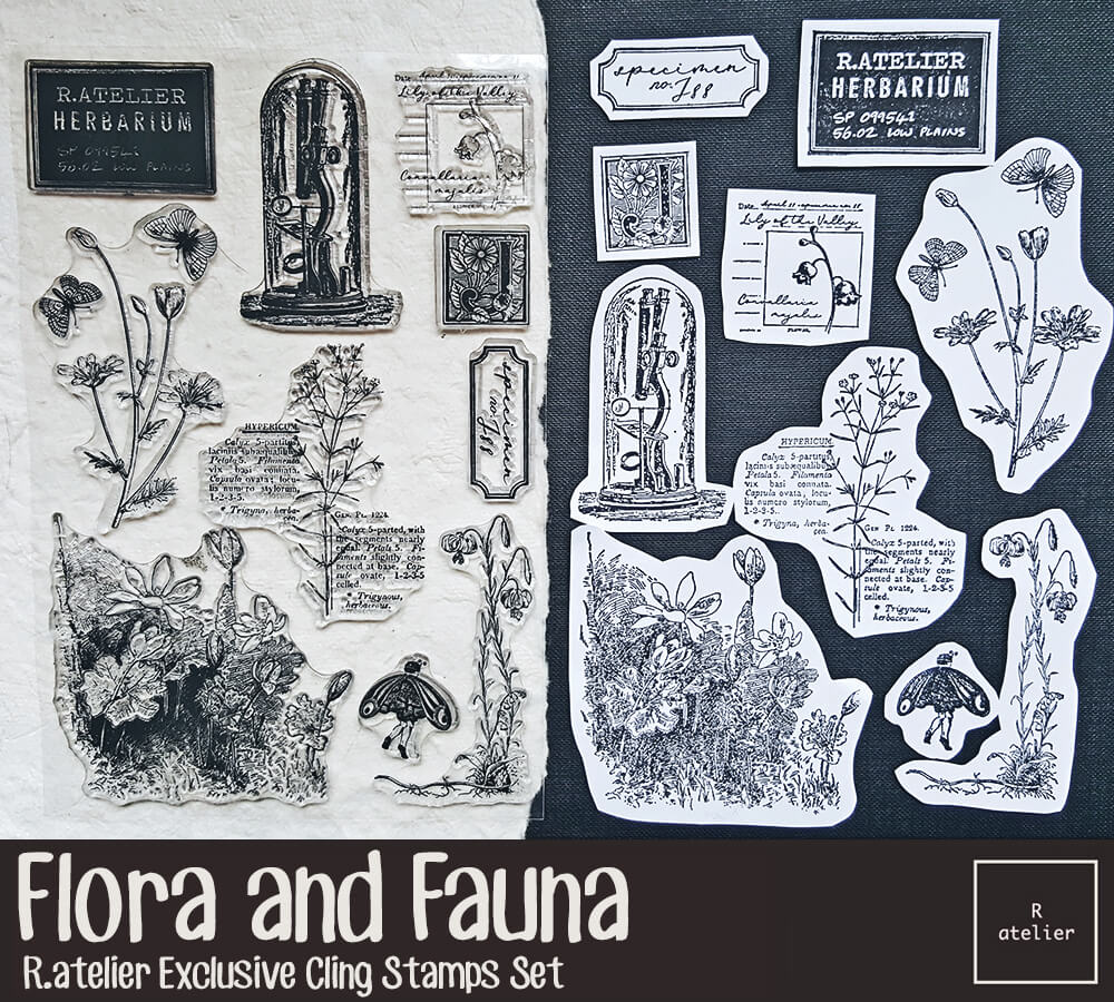 Flora & Fauna Scrapbooking Clear Stamps (R.atelier Exclusive)