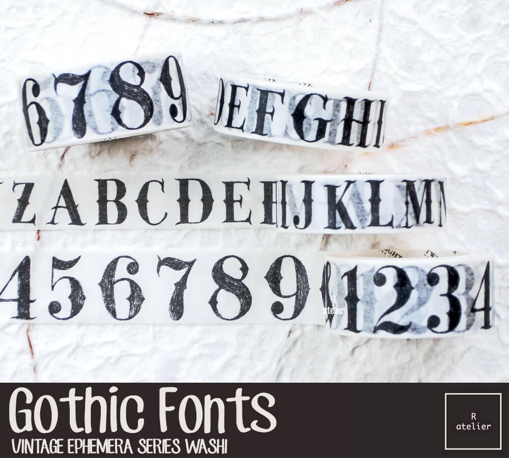 Gothic Fonts Washi Set