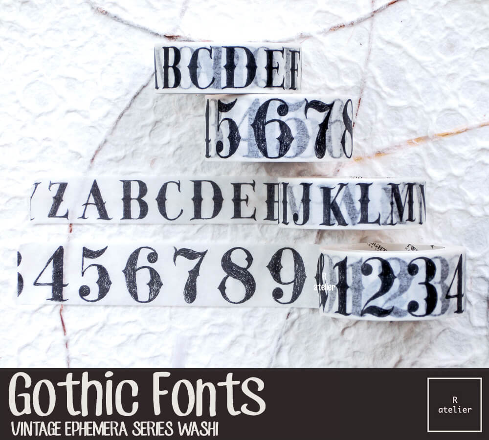 Gothic Fonts Washi Set