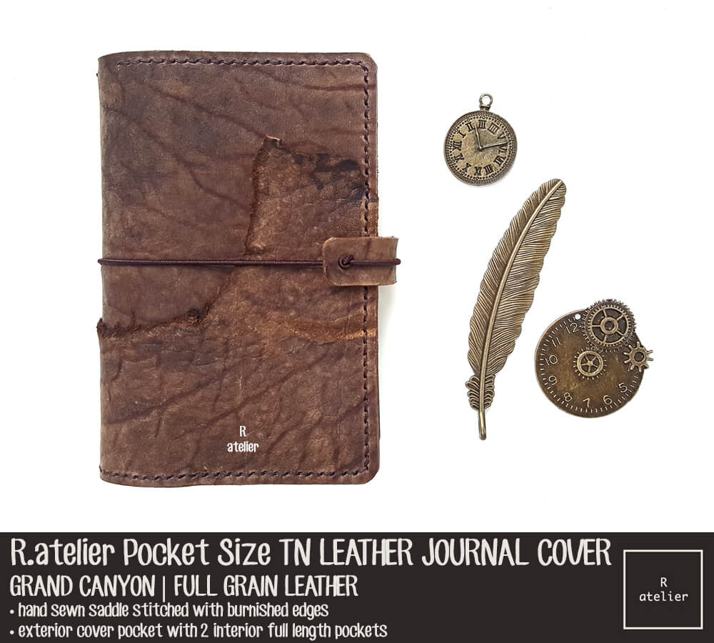 R.atelier Pocket Field Notes TN Leather Journal Cover | Grand Canyon