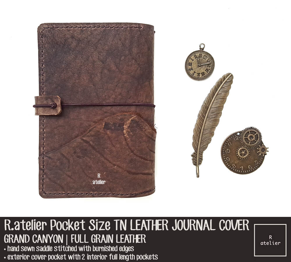 R.atelier Pocket Field Notes TN Leather Journal Cover | Grand Canyon