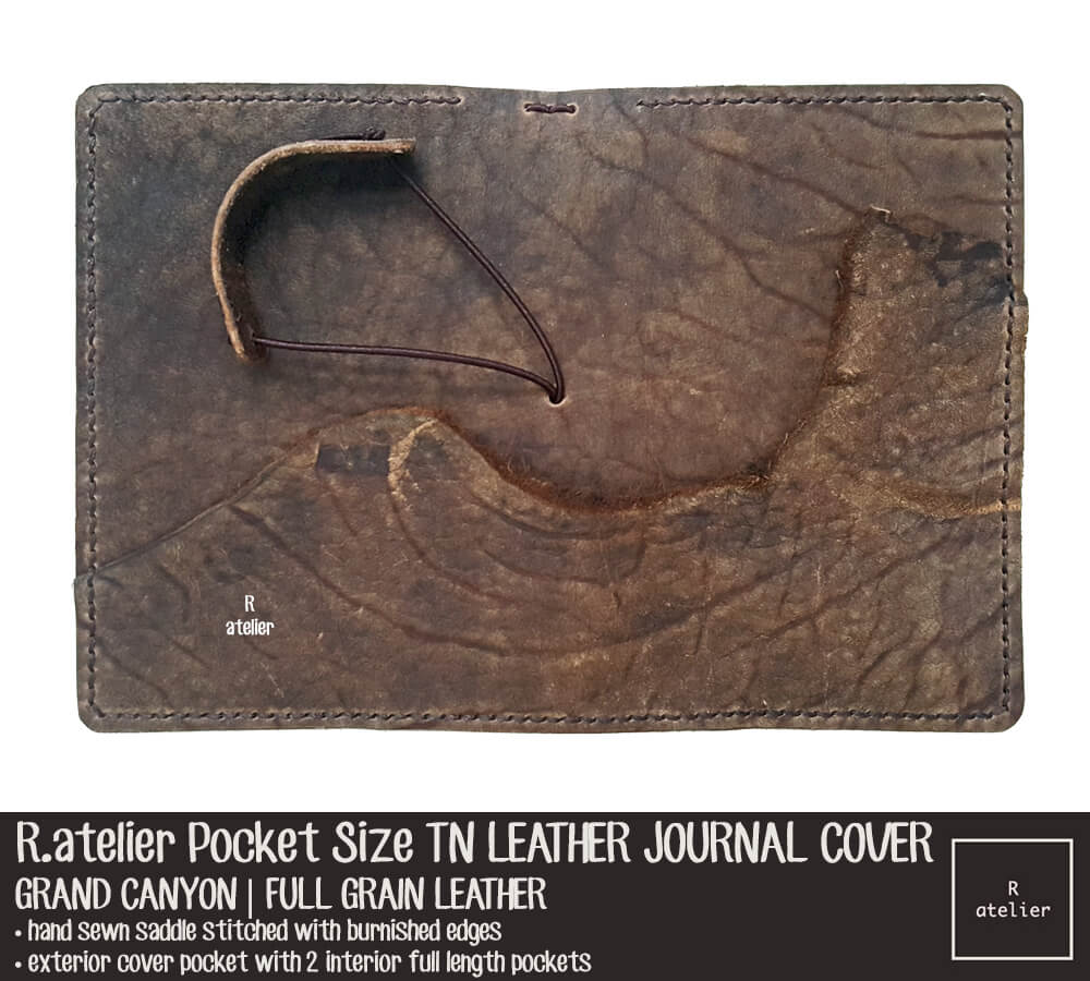 R.atelier Pocket Field Notes TN Leather Journal Cover | Grand Canyon