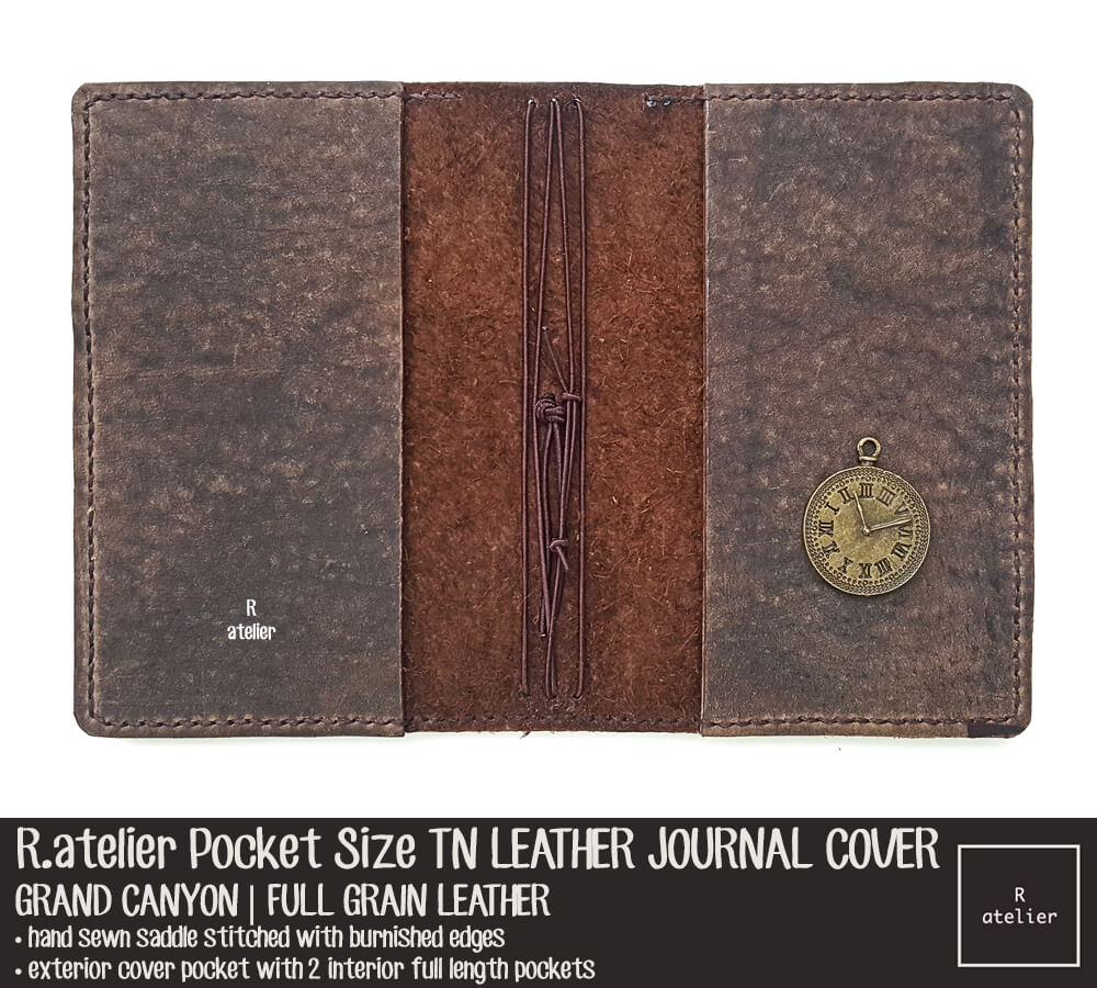 R.atelier Pocket Field Notes TN Leather Journal Cover | Grand Canyon