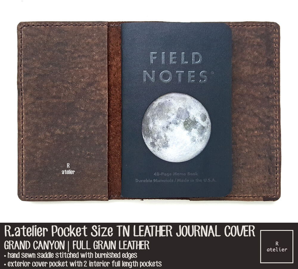 R.atelier Pocket Field Notes TN Leather Journal Cover | Grand Canyon