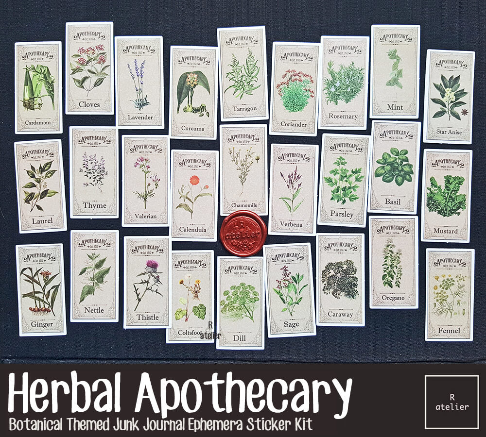 Herbal Apothecary Ephemera Stickers Kit