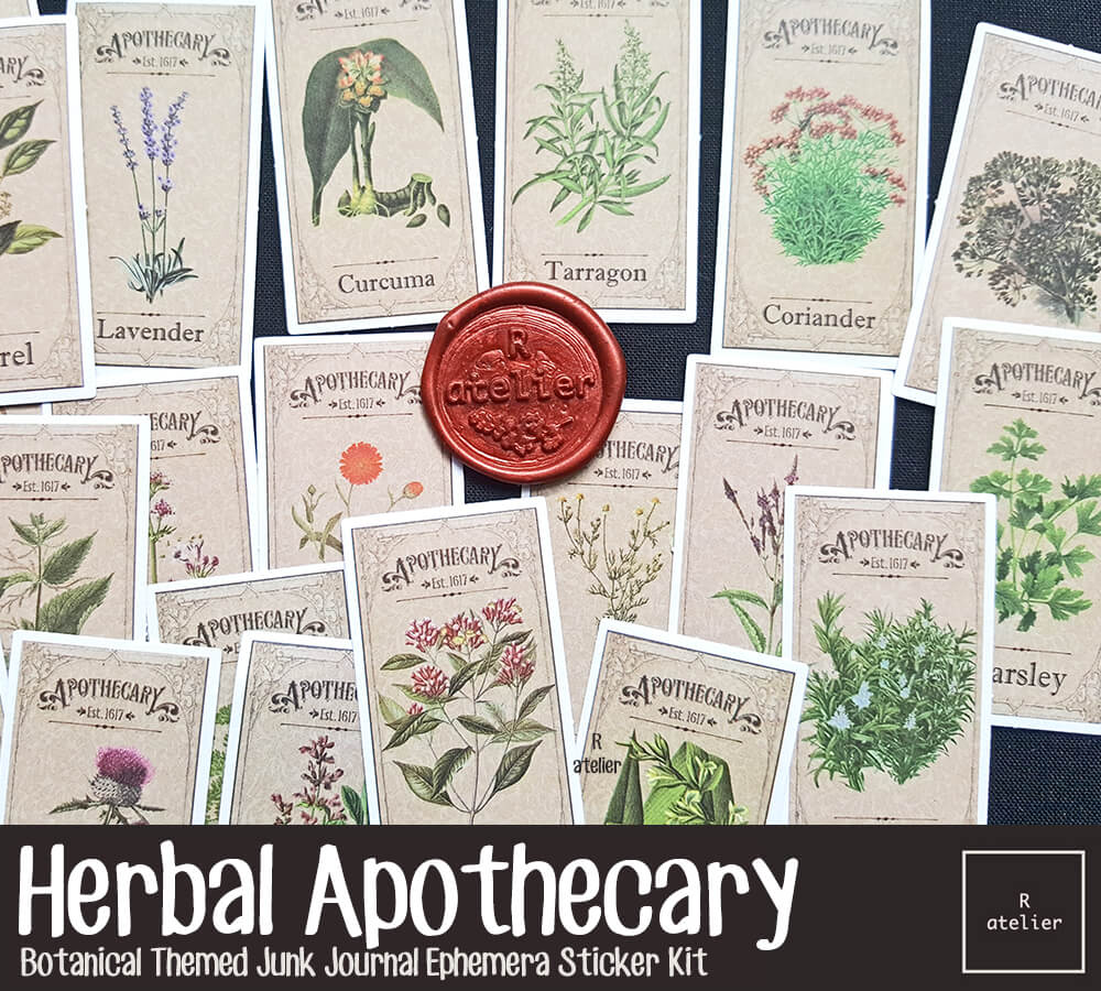 Herbal Apothecary Ephemera Stickers Kit