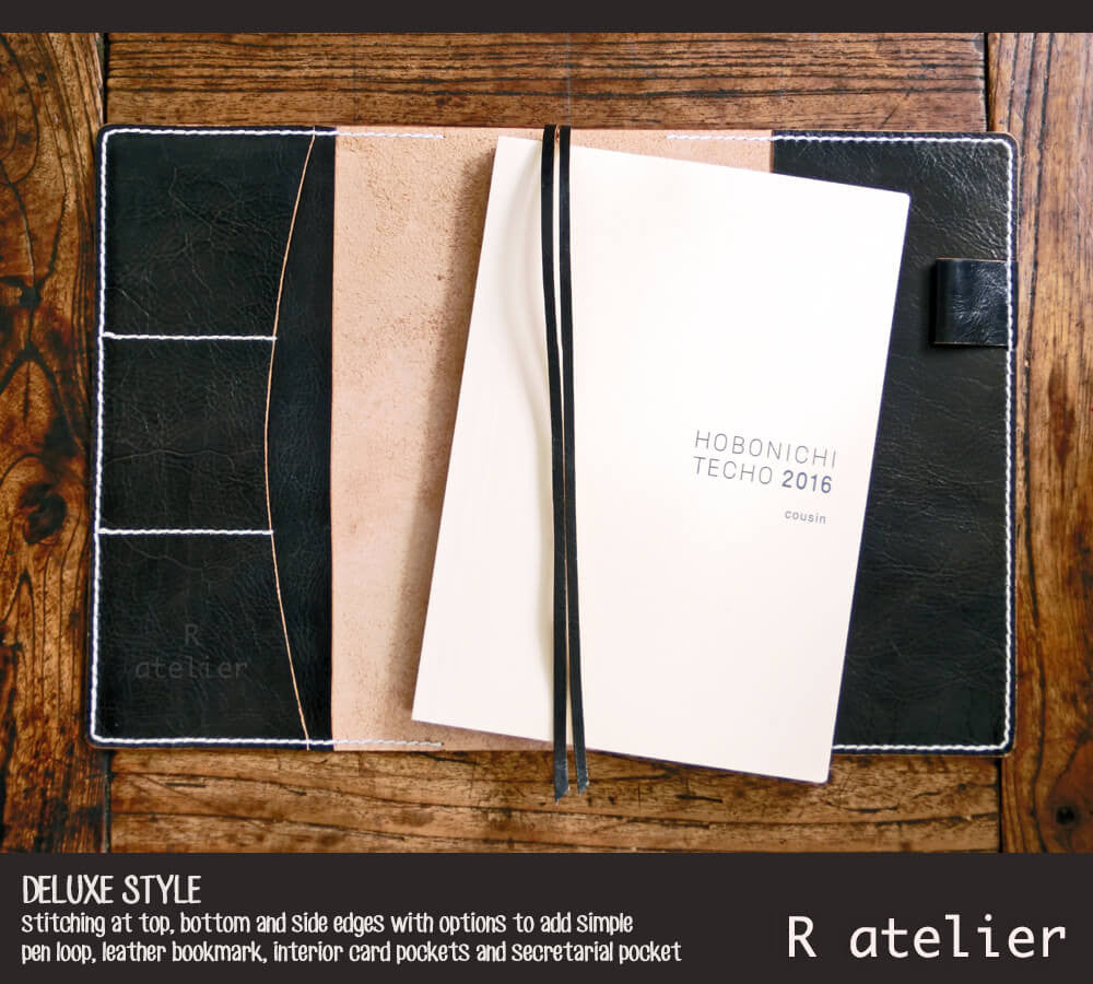 R.atelier Hobonichi Techo Cousin Leather Journal Cover | Bistre Black