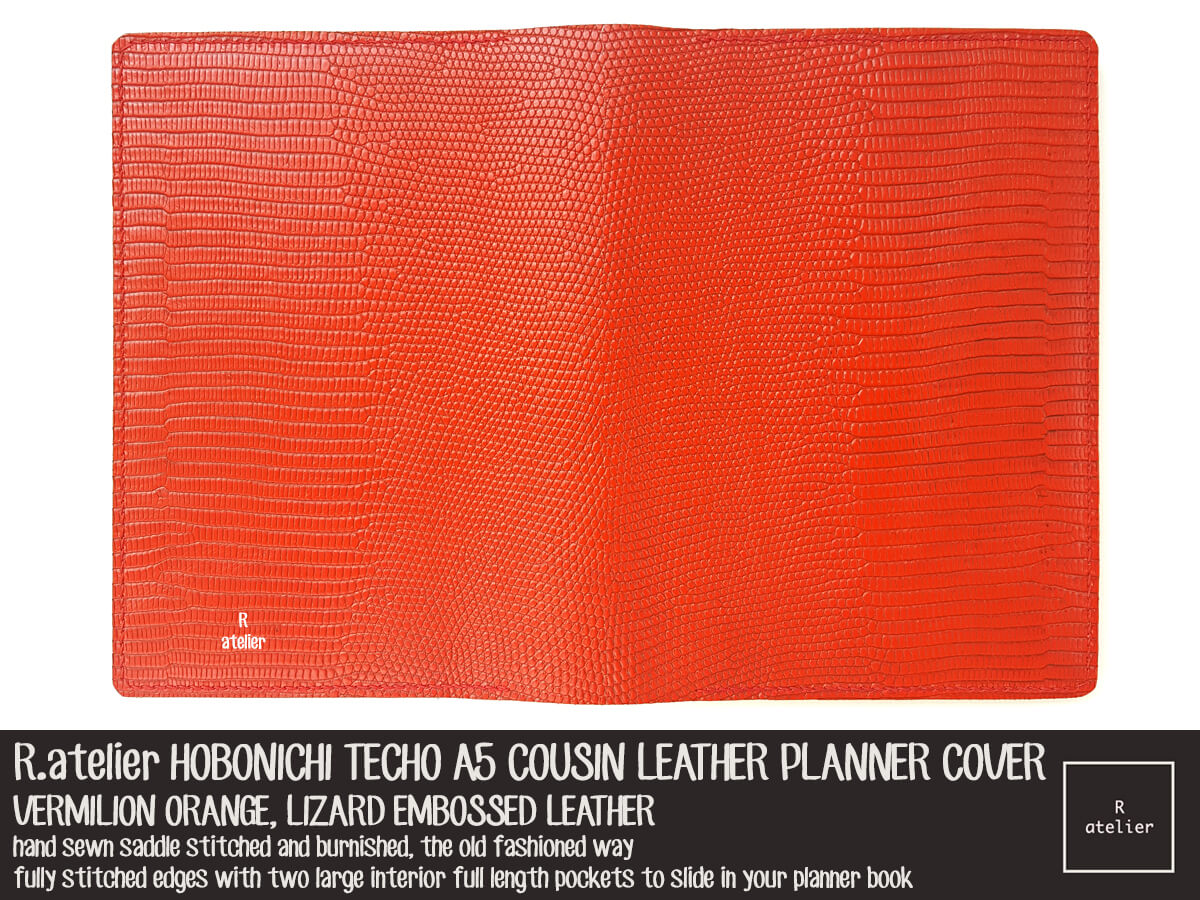 R.atelier Vermilion Orange Hobonichi A5 Cousin Leather Cover