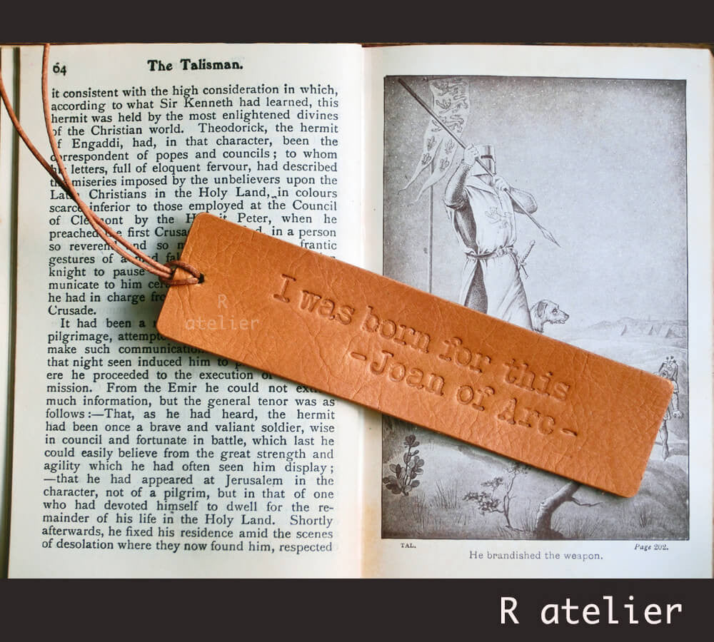 Leather Bookmark | Joan of Arc Quotes