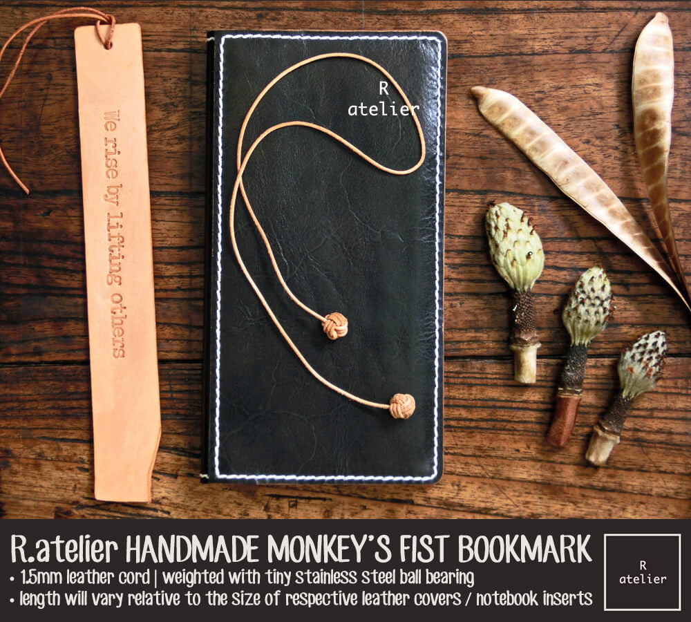 R.atelier Leather Monkey's Fist Knot Bookmark Charm