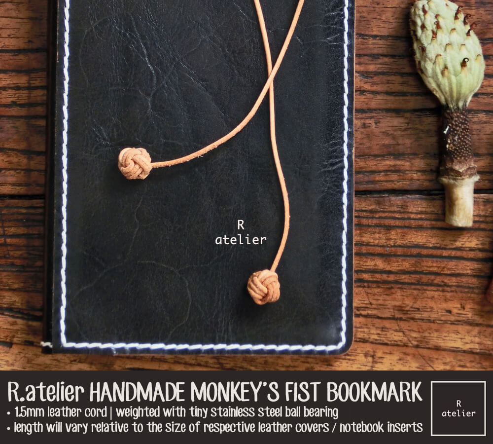 R.atelier Leather Monkey's Fist Knot Bookmark Charm
