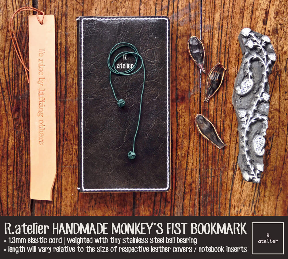 R.atelier Monkey's Fist Knot Bookmark Charm | Midnight Green Color