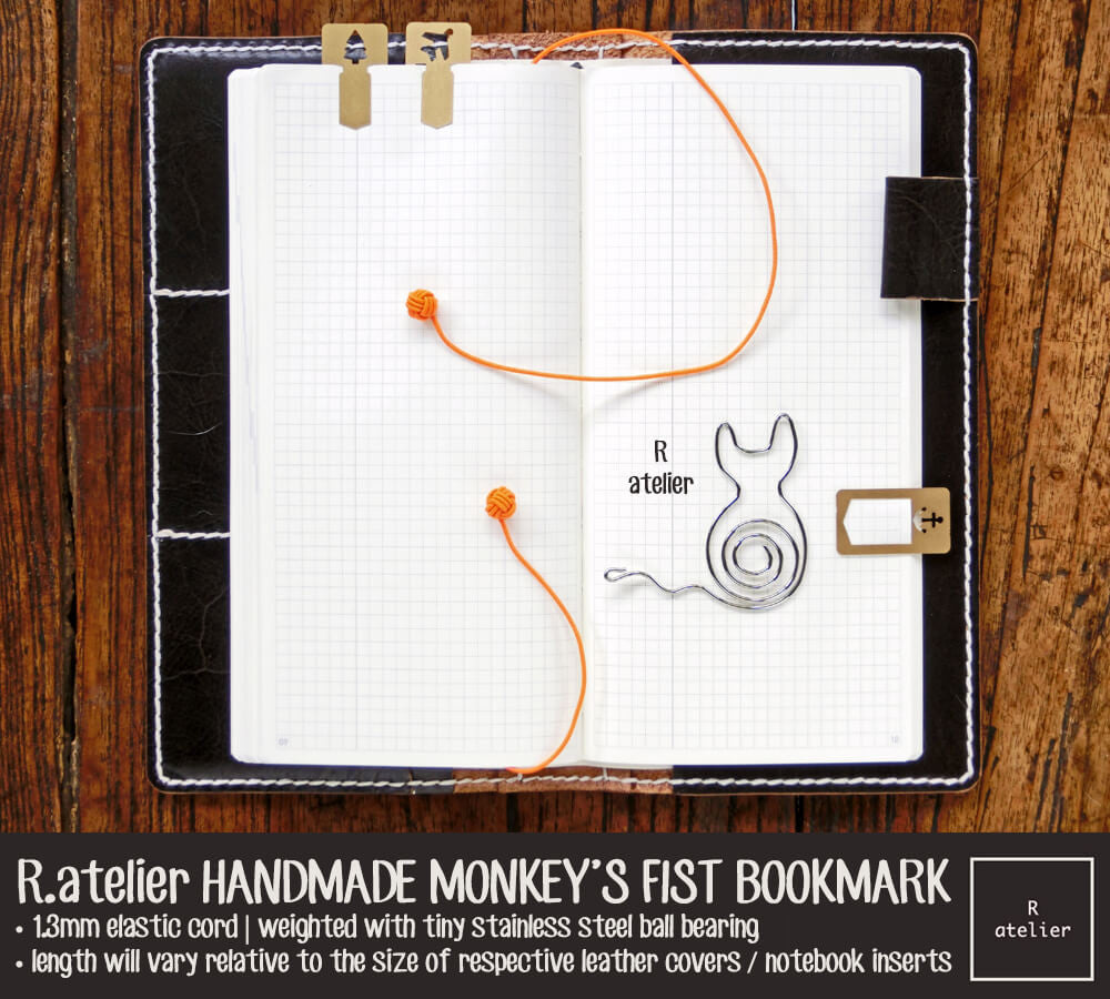 R.atelier Monkey's Fist Knot Bookmark Charm | Orange Color