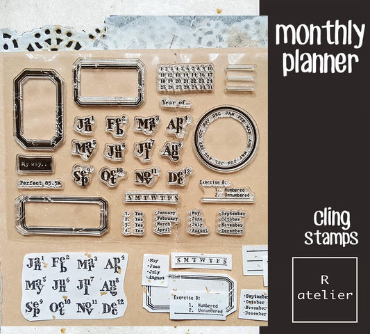Monthly Planner | Cling Stamps Set