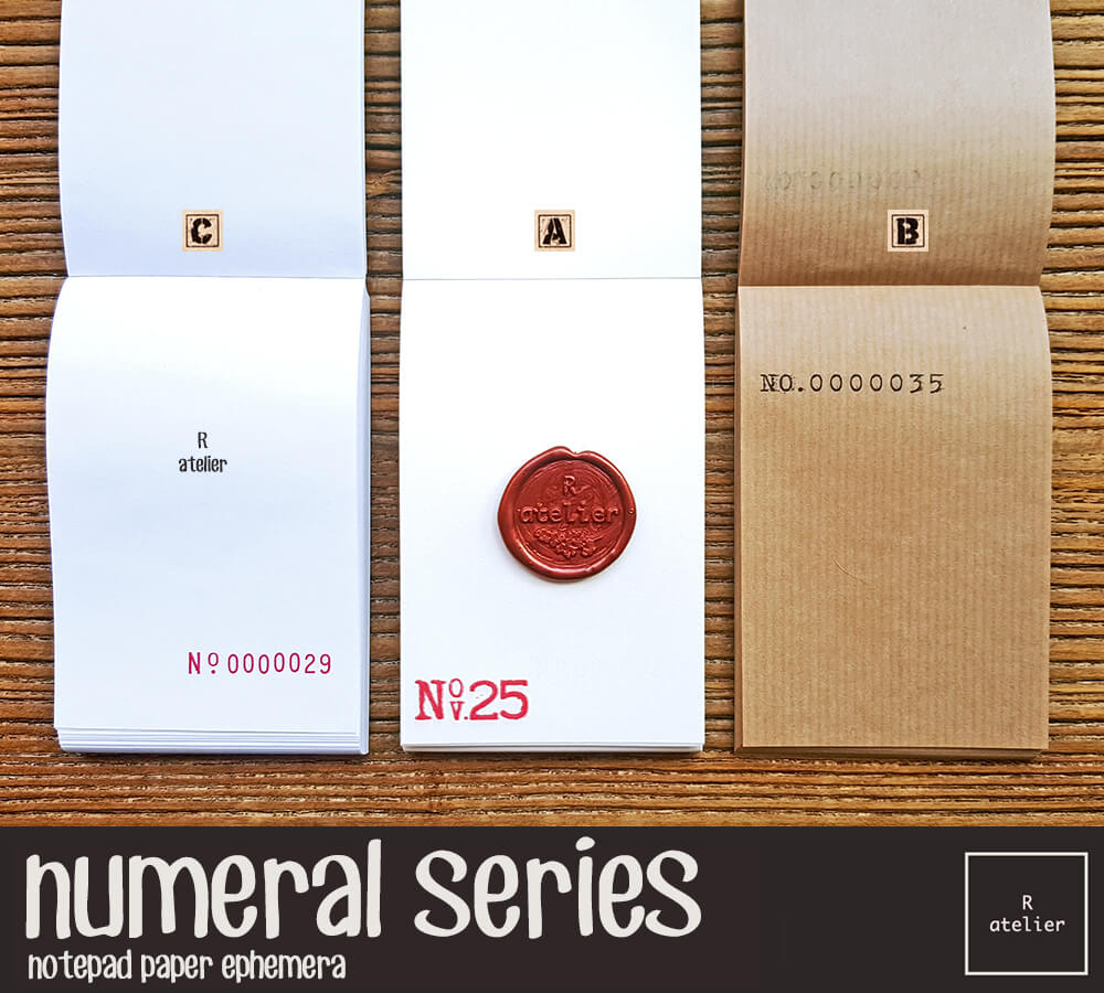 Numeral Series Paper Ephemera Notepads