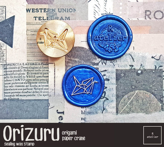 Orizuru - paper crane sealing wax stamp