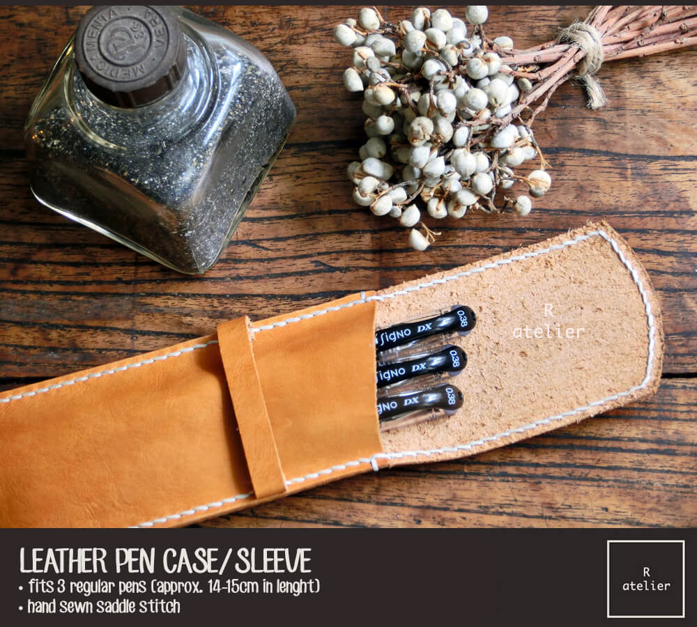 Handmade Leather Pen Case / Sleeve
