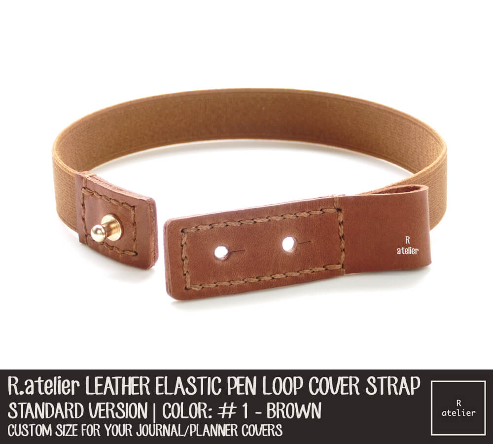 Standard #1 Brown - Leather Elastic Pen Loop Cover Strap
