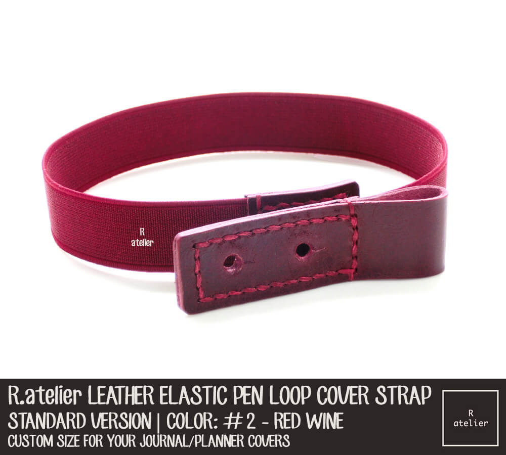 Standard #1 Red Wine - Leather Elastic Pen Loop Cover Strap