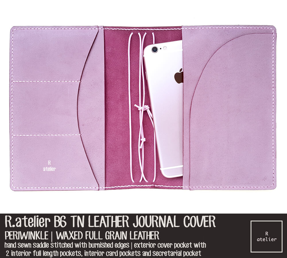 R.atelier B6 TN Leather Journal Cover | Periwinkle