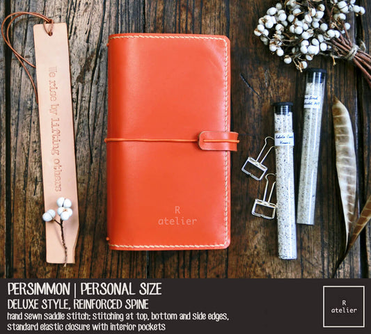 R.atelier Traveler's Notebook Leather Cover | Persimmon | Personal Size