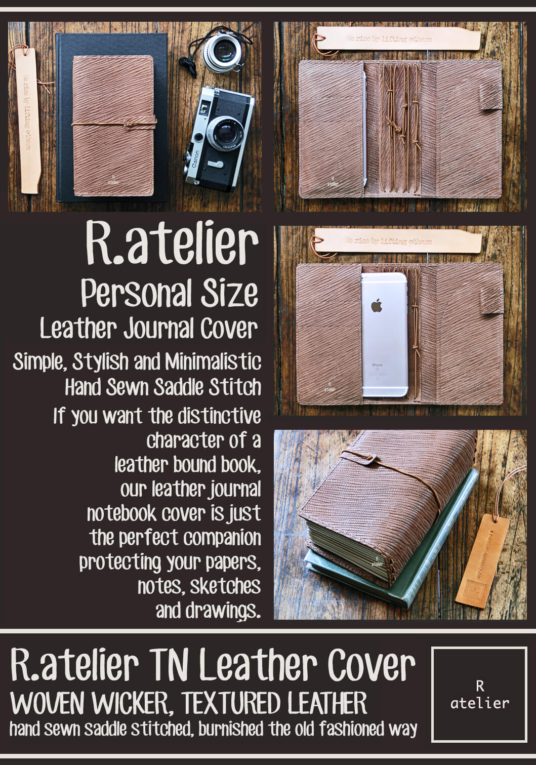 R.atelier Personal TN Leather Cover | Woven Wicker