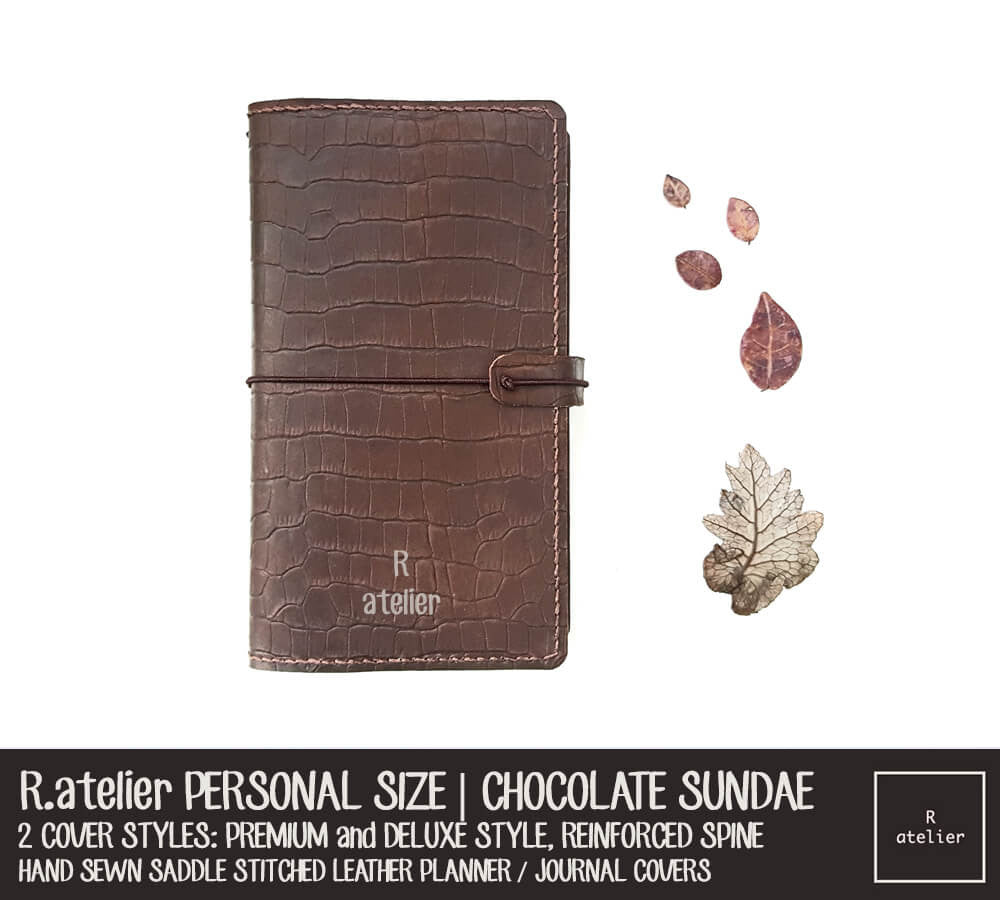 R.atelier Personal Size Traveler's Notebook Leather Cover | Chocolate Sundae