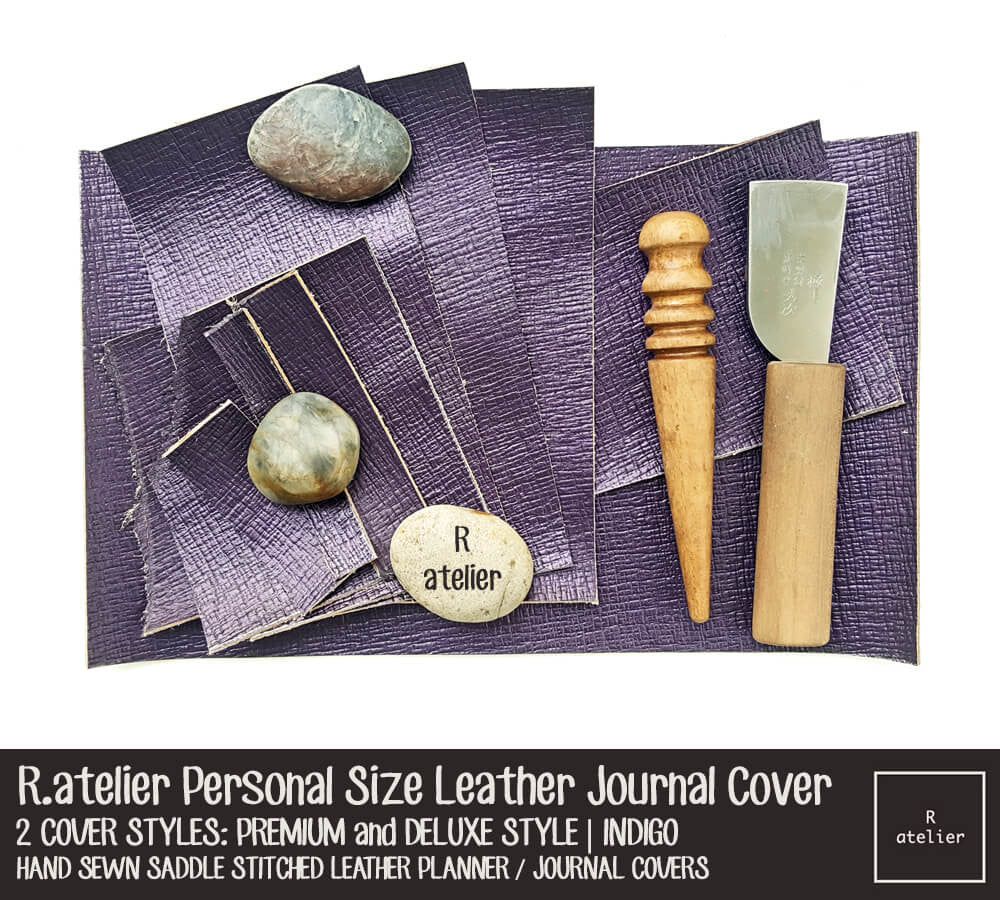 R.atelier Personal Size Traveler's Notebook Leather Cover | Indigo