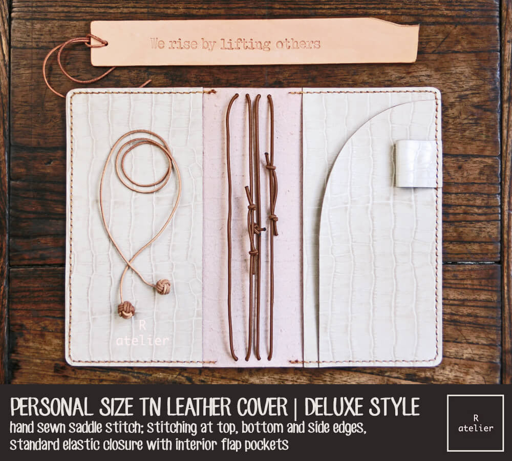 R.atelier Traveler's Notebook Leather Cover | Isabelline | Personal Size